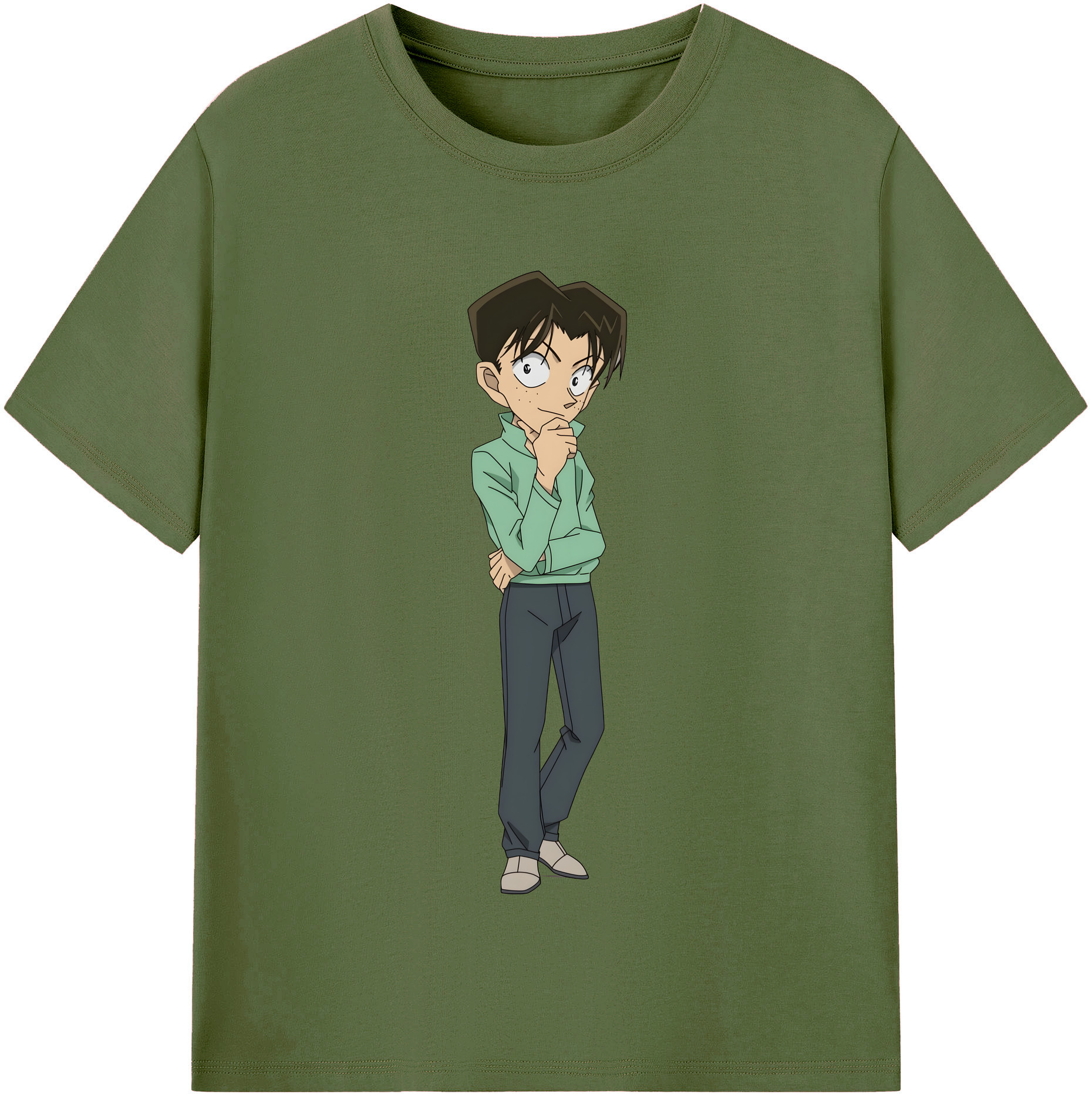 （画像用） 名探偵コナン 円谷 光彦 つぶらや みつひこ Detective Conan Mitch Tennyson 綿100％半袖Tシャツ（フロントプリント）